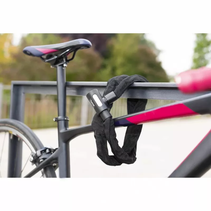 Hama 00178138 Bicyklová zámka čierna 1200 mm reťazová zámka
