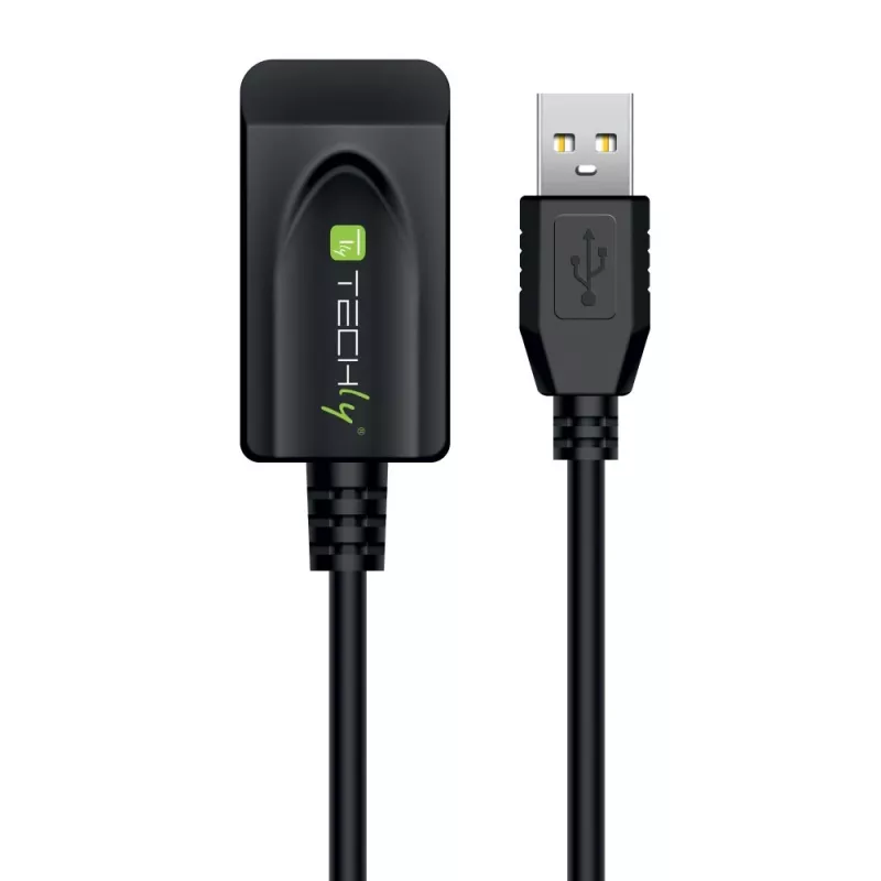 Techly IUSB-REP220TY3 USB kábel USB 2.0 20 m USB A čierny
