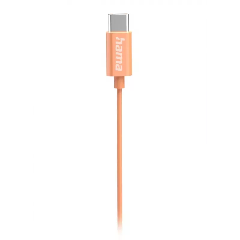 Hama Curly Headset káblový in-ear hovory/hudba USB Type-C oranžová