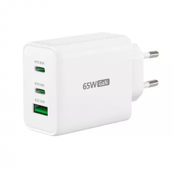 j5create JUP3365E-EN 65W GaN USB-C® 3-portová nabíjačka, interiérová, AC, biela