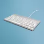 R-Go Tools ergonomická klávesnica R-Go Compact Break, kompaktná klávesnica so softvérom na prestávky, AZERTY (FR), káblová, biela
