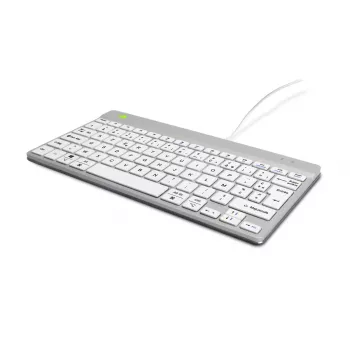R-Go Tools ergonomická klávesnica R-Go Compact Break, kompaktná klávesnica so softvérom na prestávky, AZERTY (FR), káblová, biela