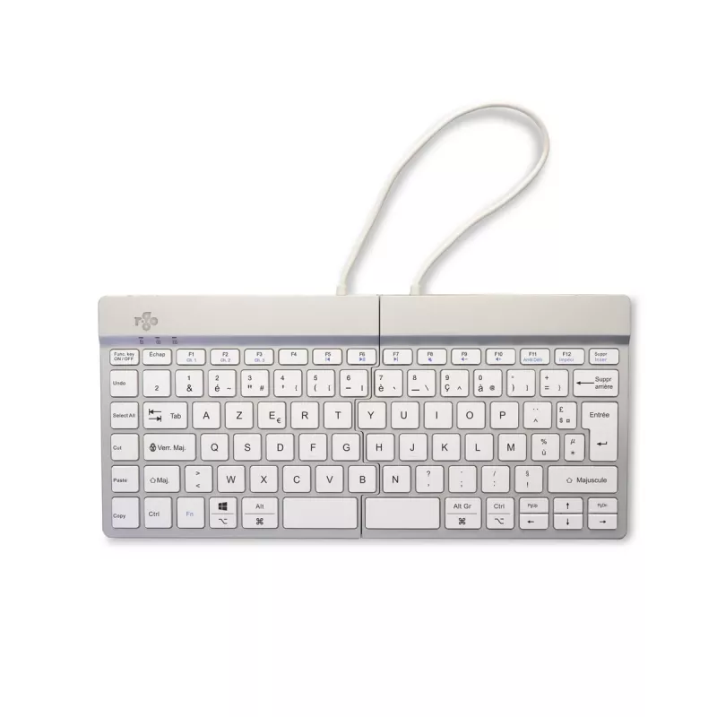 R-Go Tools ergonomická klávesnica R-Go Split Break so softvérom na prestávky, ergonomická delená klávesnica, AZERTY (FR), Bluetooth, biela