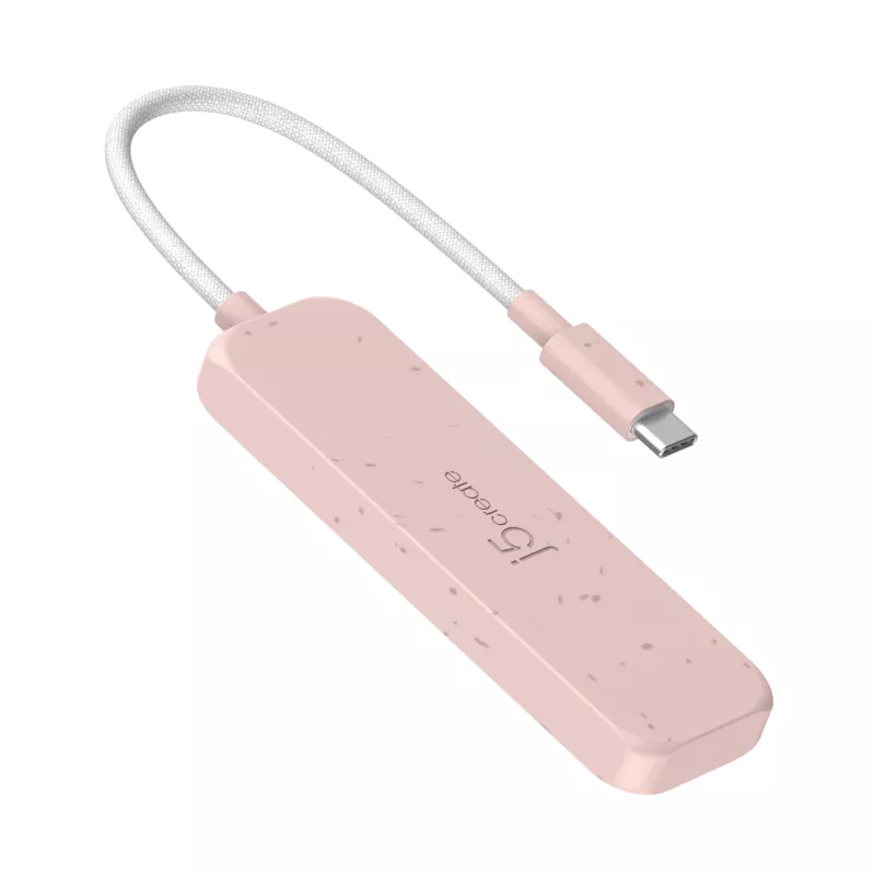 j5create JCH341ER-N ekologický rozbočovač USB-C na 4 porty USB-A Gen 2, 10 Gbps