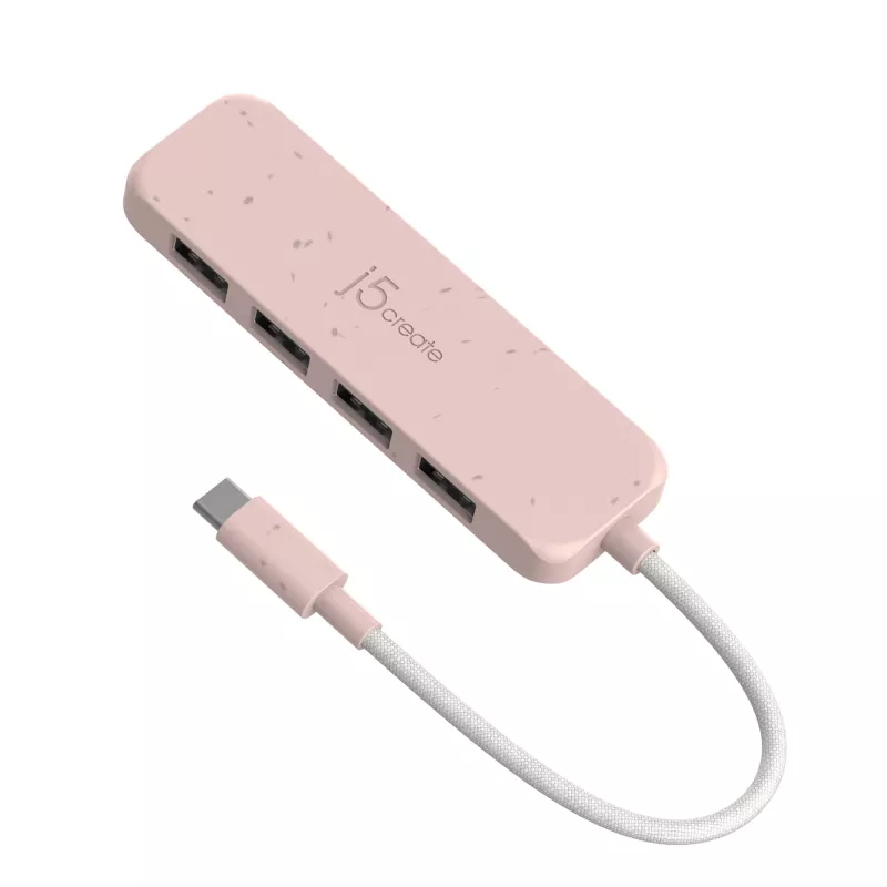 j5create JCH341ER-N ekologický rozbočovač USB-C na 4 porty USB-A Gen 2, 10 Gbps