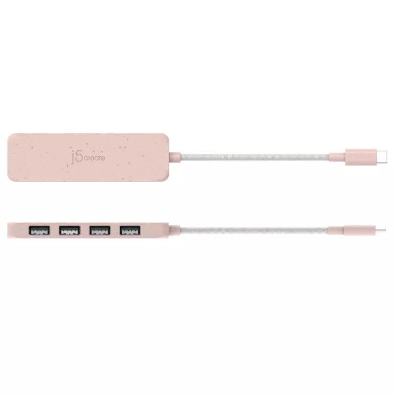j5create JCH341ER-N ekologický rozbočovač USB-C na 4 porty USB-A Gen 2, 10 Gbps