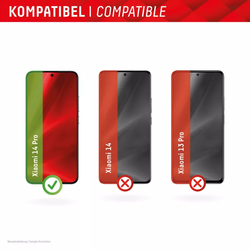 Ochranné sklo displeja e.v.i. Displex Full Cover (10H) pre Xiaomi 14 Pro, tvrdené sklo, Eco montážny rámik, čierna/transparentná