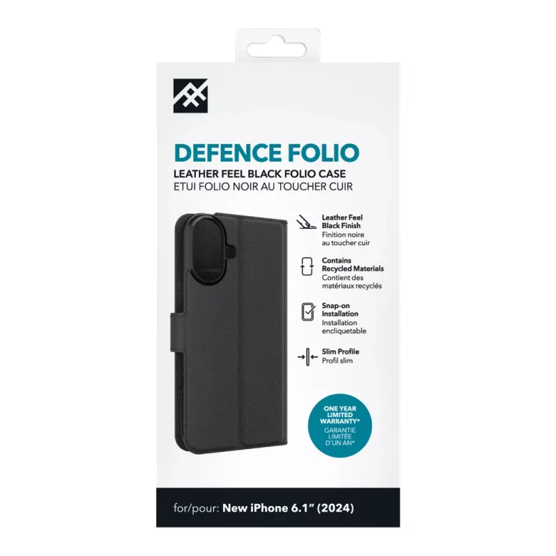 iFrogz 302315354 Defence puzdro Folio pre Apple iPhone 16, čierne