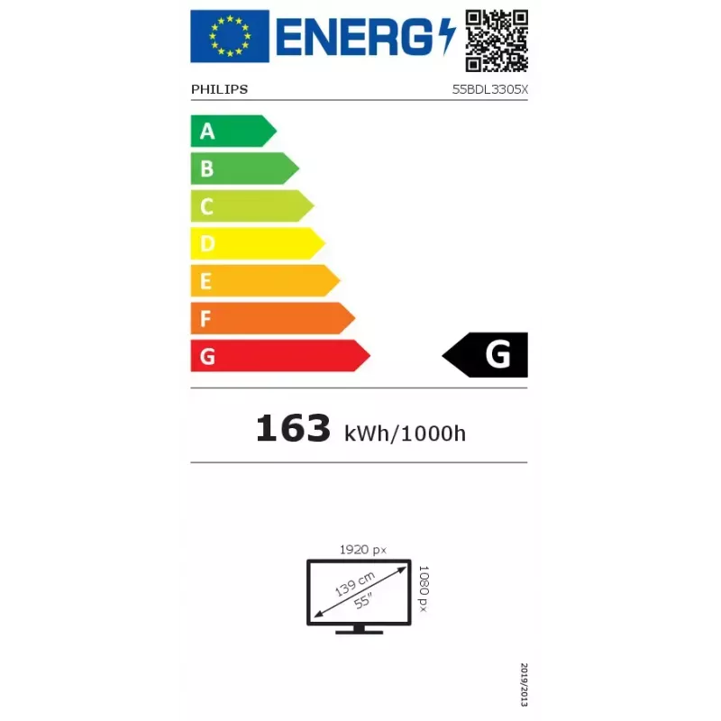 Monitor Philips 55BDL3305X 139,7 cm (55 palcov) LCD Full HD 1920 x 1080