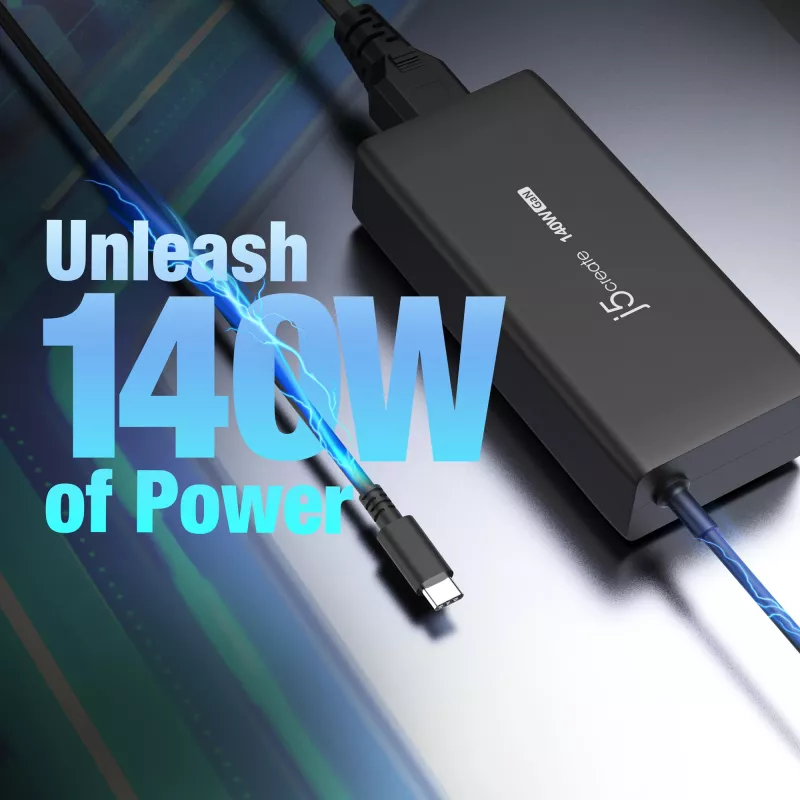 j5create JUP17140-EN 140 W GaN USB-C nabíjačka, PD 3.1, EU