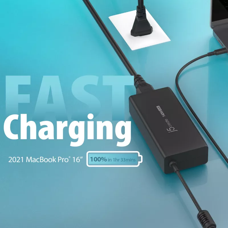j5create JUP17140-EN 140 W GaN USB-C nabíjačka, PD 3.1, EU