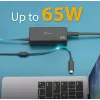 USB-C PD napájací adaptér j5create JUP1265 — 65W, interiérový, čierny, plast, 118×32×50 mm (EU)