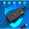 USB-C PD napájací adaptér j5create JUP1265 — 65W, interiérový, čierny, plast, 118×32×50 mm (EU)
