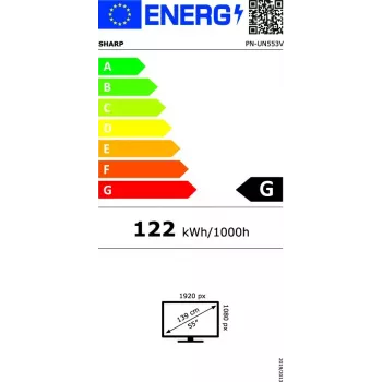 LCD interiérový displej Sharp PN-UN553V 55 palcov Full HD (1920×1080), IPS, 500 cd/m², 3500:1, VESA