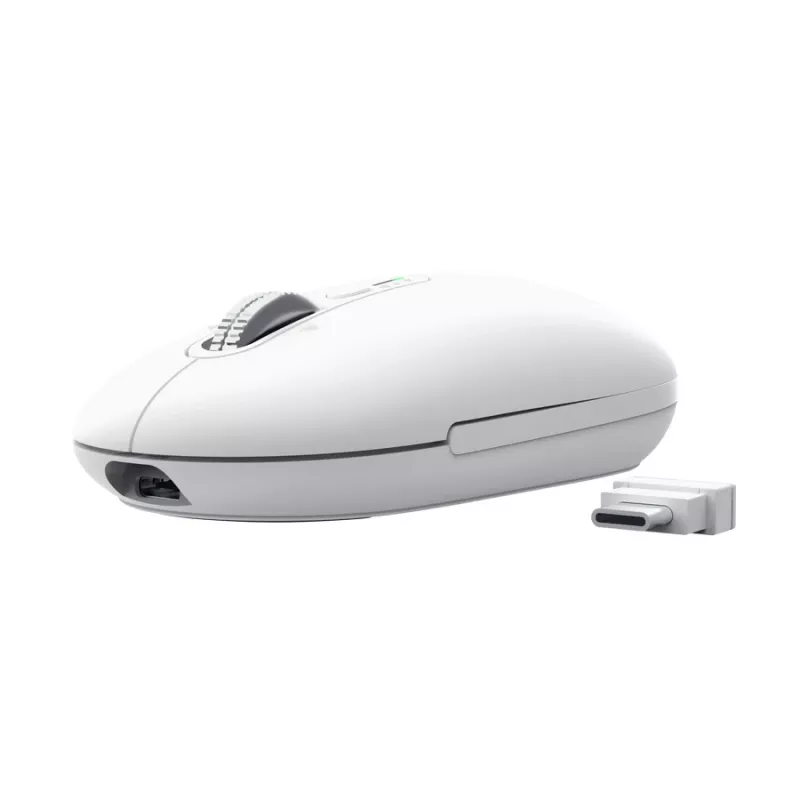 Bezdrôtová kancelárska myš TRUST Seron slim Multi – obojručná, RF + Bluetooth, optická 3200 DPI, 7 tlačidiel, biela