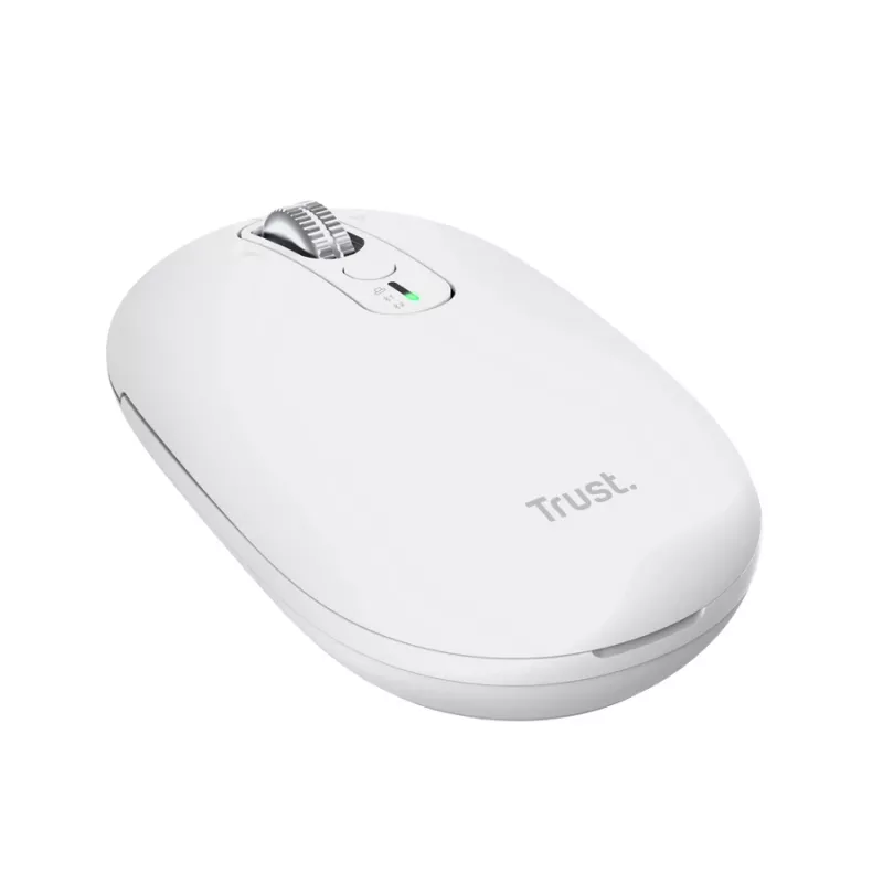 Bezdrôtová kancelárska myš TRUST Seron slim Multi – obojručná, RF + Bluetooth, optická 3200 DPI, 7 tlačidiel, biela