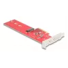 DeLOCK Interný M.2 adaptér 90889 PCIe 5.0 červený nehrdzavejúca oceľ