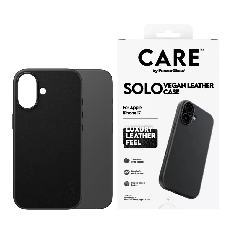 Puzdro na telefón PanzerGlass CARE™ Solo Case čierne pre Apple iPhone 17