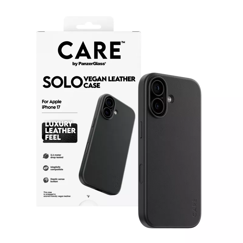 Puzdro na telefón PanzerGlass CARE™ Solo Case čierne pre Apple iPhone 17
