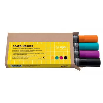 Marker Sigel BA011 4 ks čierna purpurová oranžová tyrkysová
