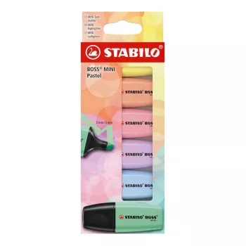 STABILO BOSS MINI marker 6 kusov klinový hrot viacfarebný