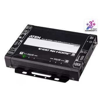 AV vysielač a prijímač ATEN True 4K HDMI/USB HDBT3.0-Lite – 4096×2160 @ až do 40 m, USB Type-A/Type-B, napájanie jednosmerným prúdom