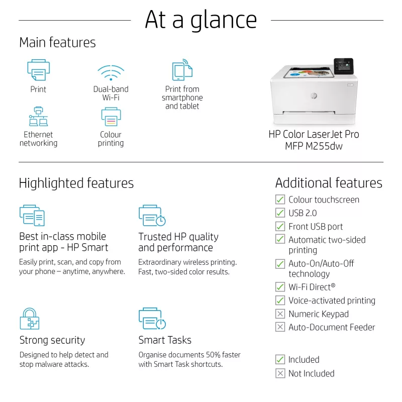 Tlačiareň HP Color LaserJet Pro M255dw laserová farebná