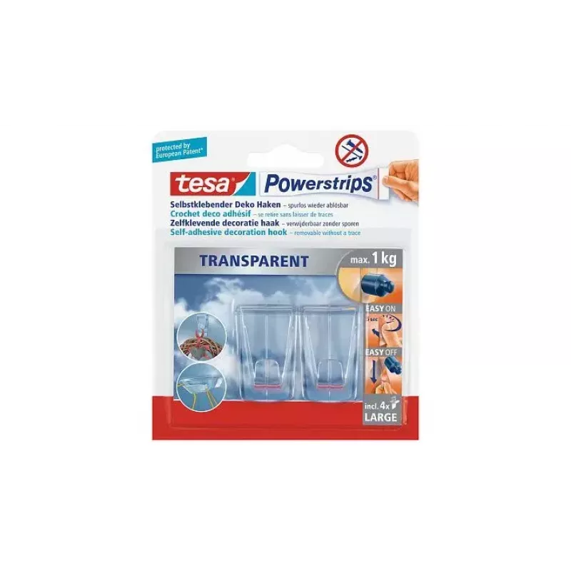 Univerzálne háčiky Tesa Powerstrips transparentné DECO 58813-00000-00