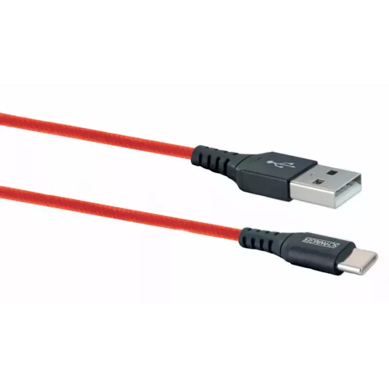 Kábel USB-A na USB-C SCHWAIGER LPRO510 501 – USB 3.2 Gen 1 (3.1 Gen 1), 1,2 m, červený