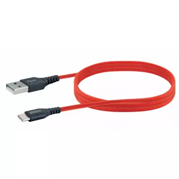 Kábel USB-A na USB-C SCHWAIGER LPRO510 501 – USB 3.2 Gen 1 (3.1 Gen 1), 1,2 m, červený