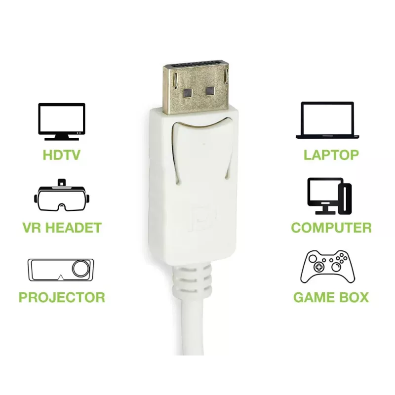 Techly DisplayPort 1.2 konektor samec / HDMI konektor samica adaptér 15 cm biely IADAP DP-HDMIF2