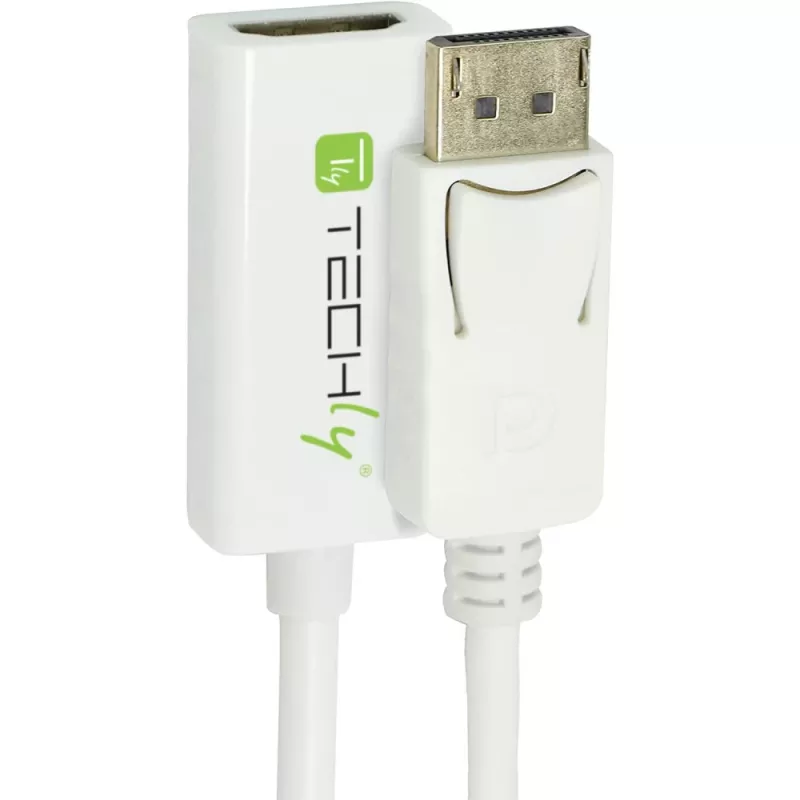 Techly DisplayPort 1.2 konektor samec / HDMI konektor samica adaptér 15 cm biely IADAP DP-HDMIF2