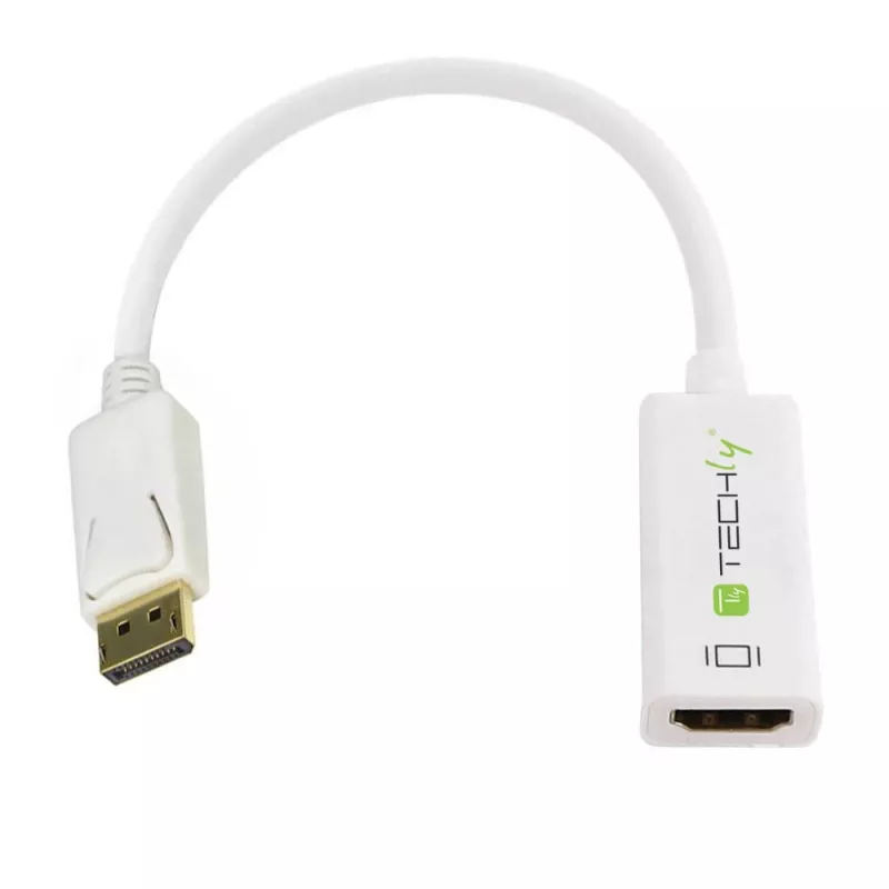 Techly DisplayPort 1.2 konektor samec / HDMI konektor samica adaptér 15 cm biely IADAP DP-HDMIF2