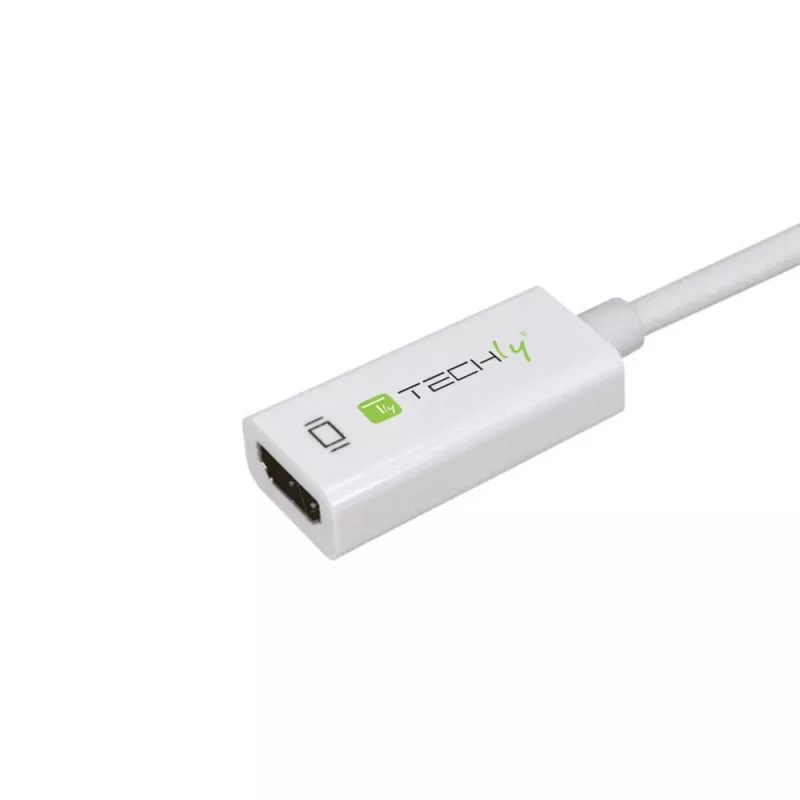 Techly DisplayPort 1.2 konektor samec / HDMI konektor samica adaptér 15 cm biely IADAP DP-HDMIF2