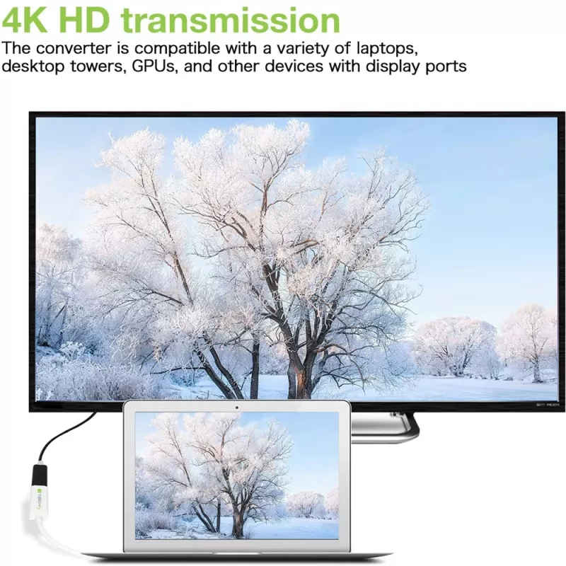 Techly DisplayPort 1.2 konektor samec / HDMI konektor samica adaptér 15 cm biely IADAP DP-HDMIF2