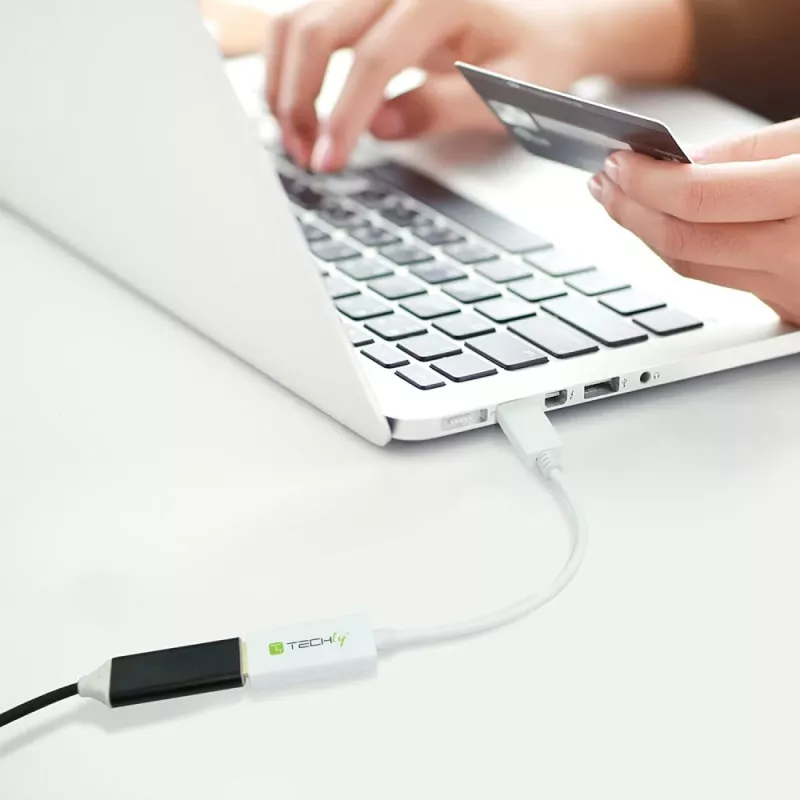Techly DisplayPort 1.2 konektor samec / HDMI konektor samica adaptér 15 cm biely IADAP DP-HDMIF2