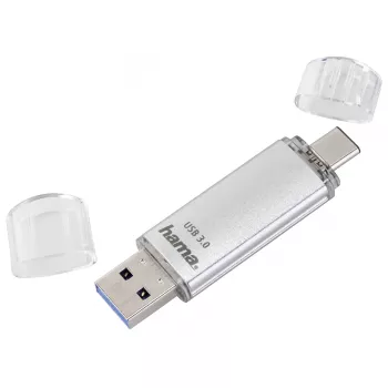Hama C-Laeta USB kľúč 256 GB USB Type-A / USB Type-C 3.2 Gen 1 (3.1 Gen 1) strieborný
