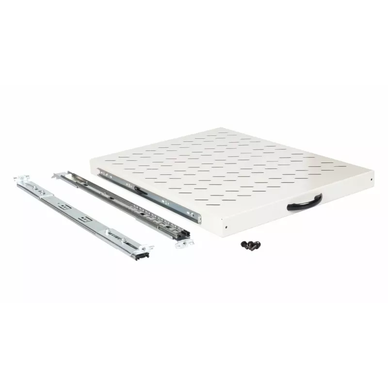 Posuvný regál EQUIP 19 palcov, 1U, hĺbka 800 mm, svetlosivá