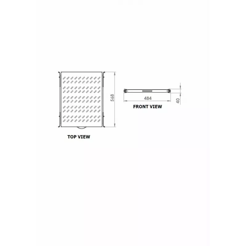Posuvný regál EQUIP 19 palcov, 1U, hĺbka 800 mm, svetlosivá