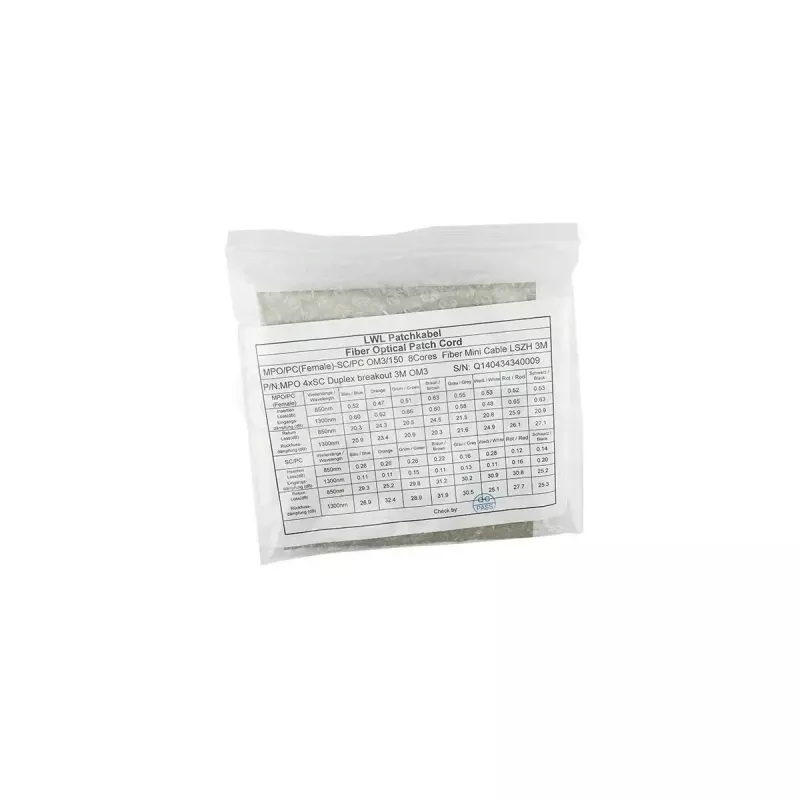 BlueOptics optický kábel SFP5142BU10MKB 10 m, G.657.A1, 4x SC na MPO, žltý