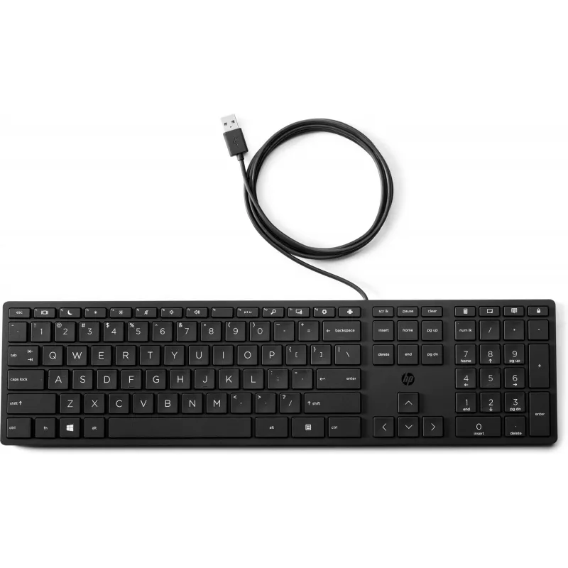 HP Wired Desktop 320K klávesnica — Full-Size USB, membránová, čierna