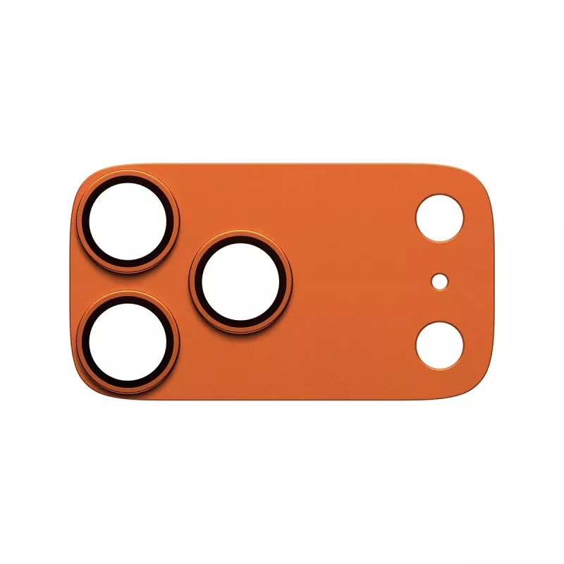 Ochrana kamery PanzerGlass Fender pre iPhone 17 Pro Max, silikón, Cosmic Orange, odolná proti poškriabaniu a nárazom