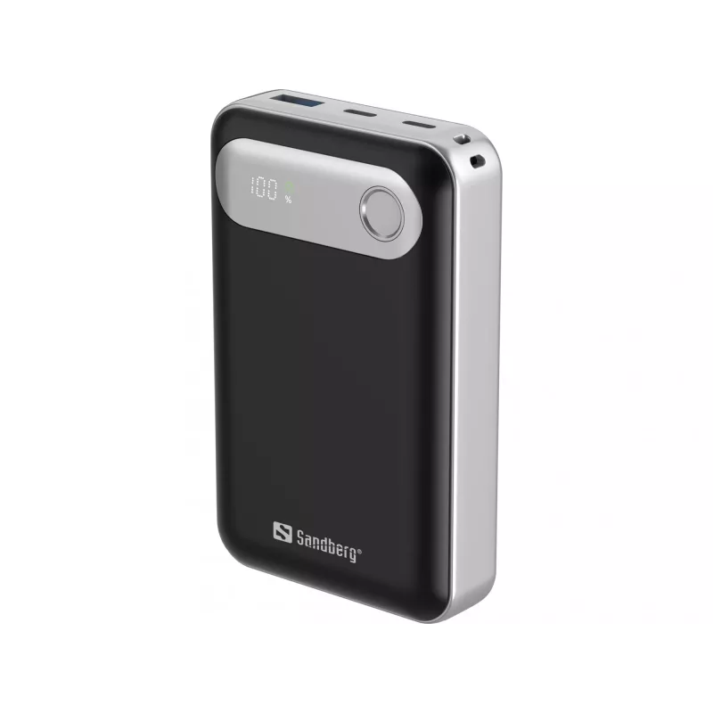 Sandberg Travel Powerbank 20000 PD35W, 20000 mAh, Lithium-Polymer (LiPo), 3.7 V, čierna, strieborná