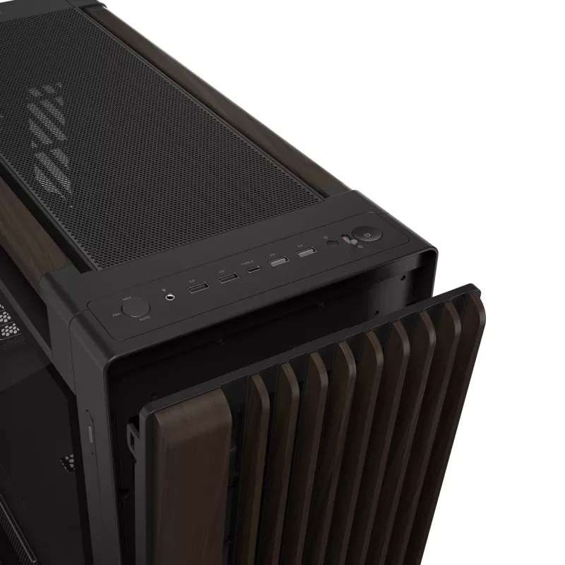ASUS ProArt PA602 Wood Edition Modern čierna - Tempered Glass Panel Midi Tower čierna, drevo