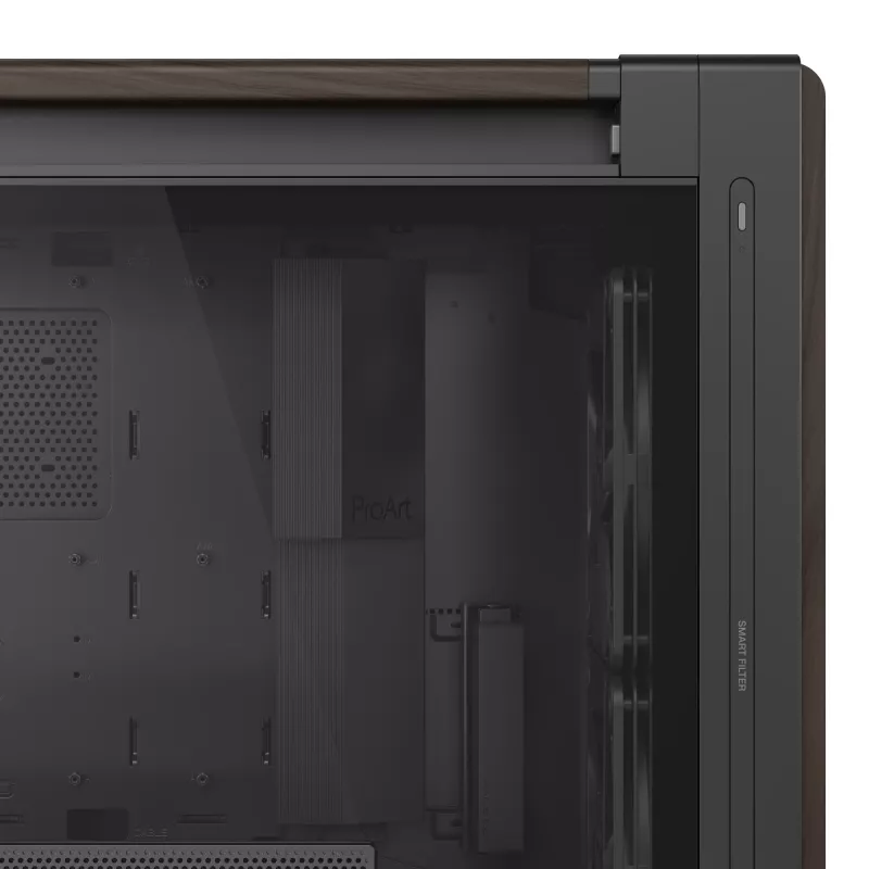 ASUS ProArt PA602 Wood Edition Modern čierna - Tempered Glass Panel Midi Tower čierna, drevo