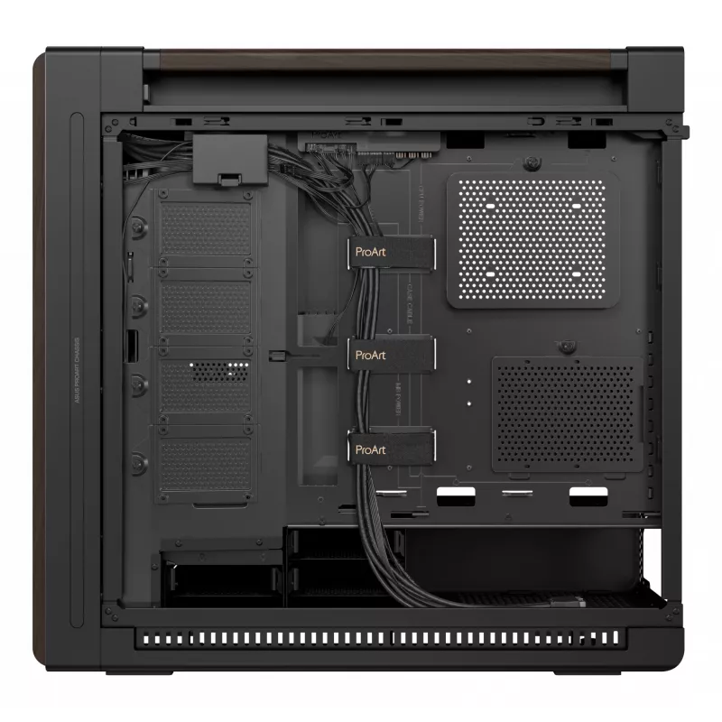 ASUS ProArt PA602 Wood Edition Modern čierna - Tempered Glass Panel Midi Tower čierna, drevo