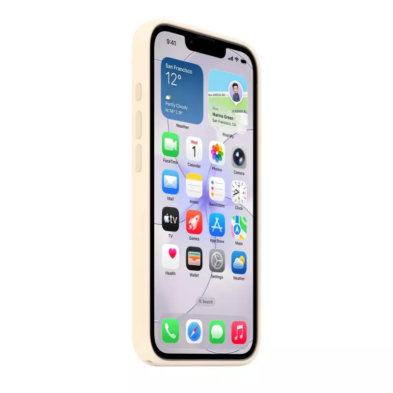 Apple MHWG4ZM/A silikónový kryt s MagSafe pre iPhone 17e, vanilkový