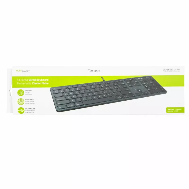 Targus EcoSmart AKB874UK klávesnica univerzálna USB QWERTY UK-angličtina čierna