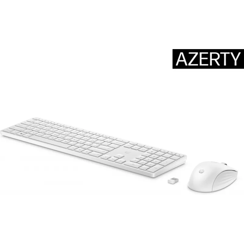 HP 650 bezdrôtová klávesnica a myš combo plná veľkosť membránová biela