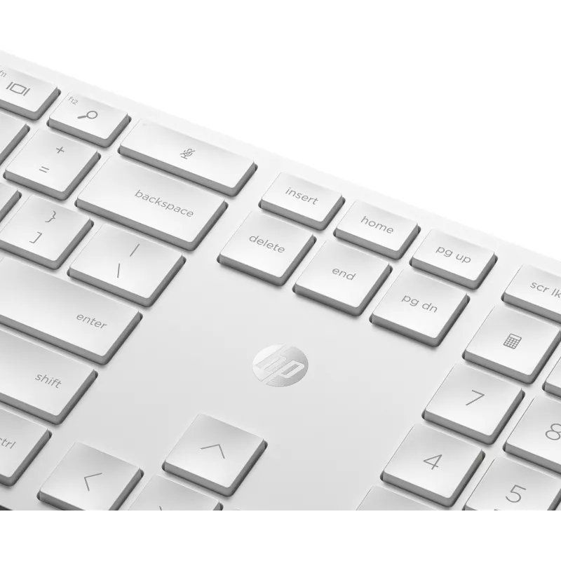 HP 650 bezdrôtová klávesnica a myš combo plná veľkosť membránová biela
